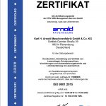 ISO Zertifikat 9001:2015